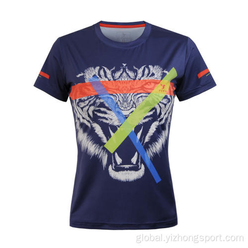 Polyester T Shirts Custom Printing Moisture Wicking Dry Fit T Shirt Navy Factory